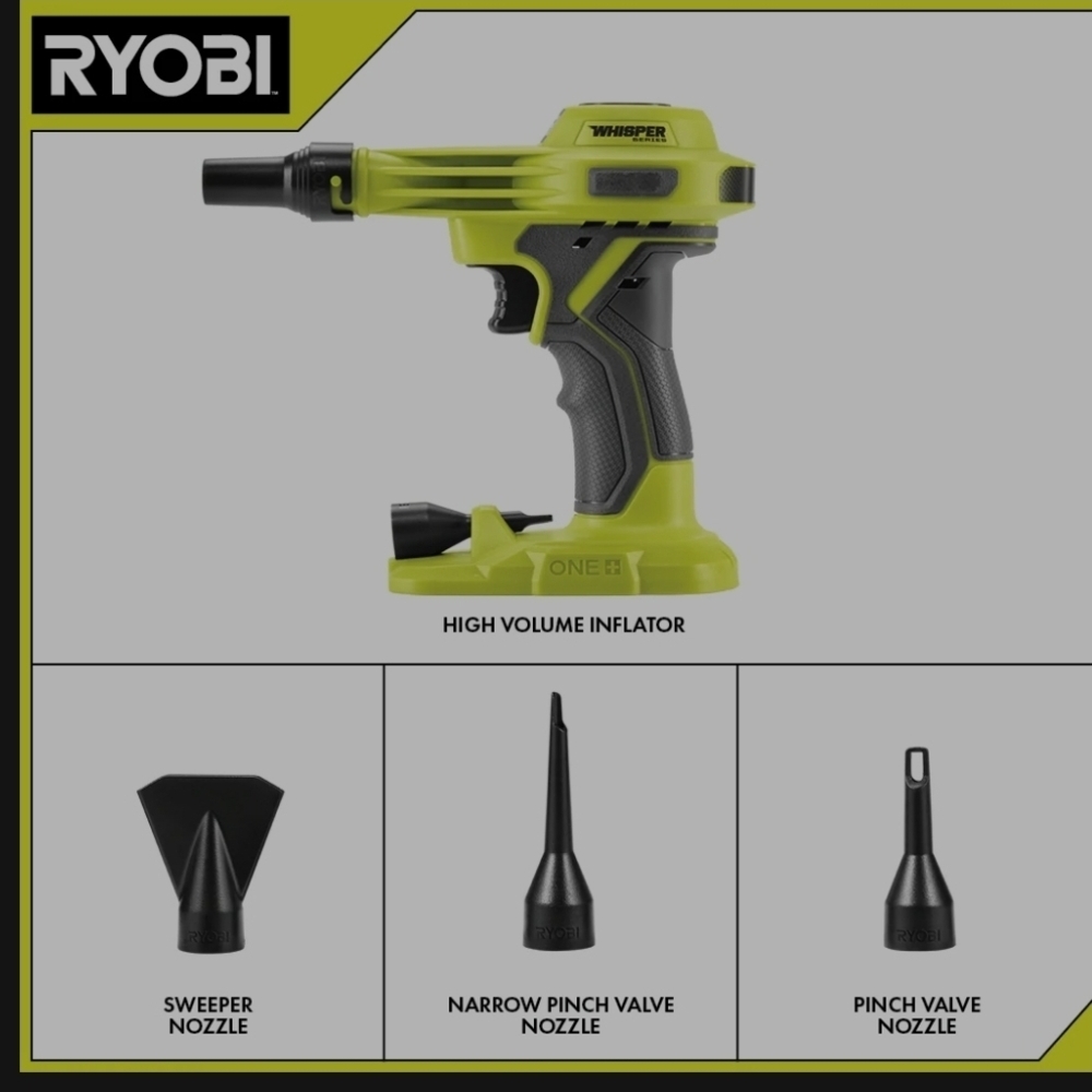 2 Box RYOBI ONE+ 18V Whisper High Volume Inflator - Yellow/Black (Two Boxes) - Picture 6 of 16